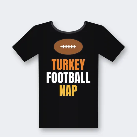 Turkey Football Nap design on a black t-shirt