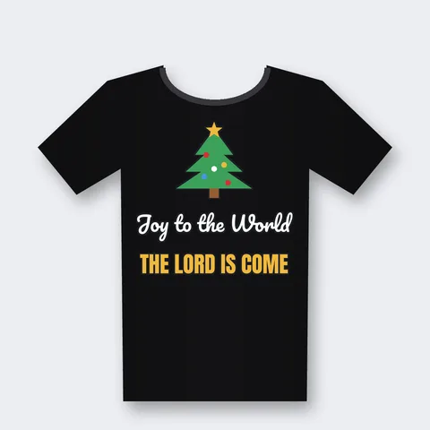 Joy to the World The Lord Is Come design on a black t-shirt
