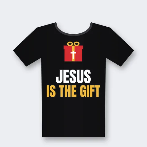 Jesus Is the Gift design on a black t-shirt